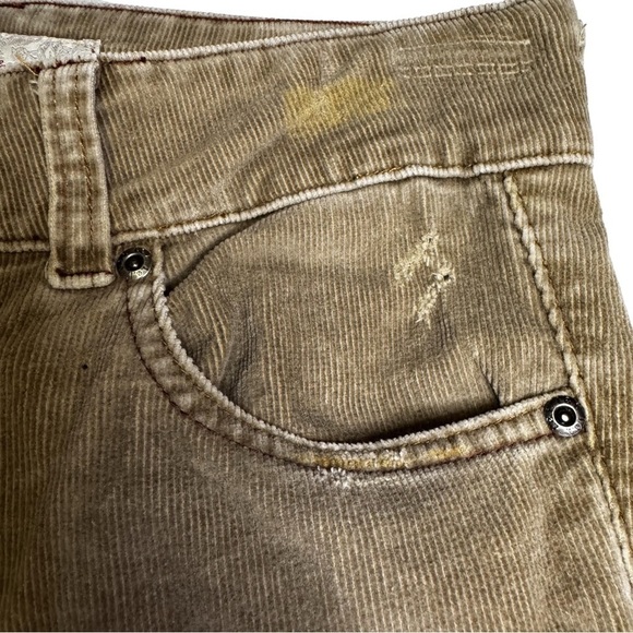 l.e.i. Brown Corduroy Pants Size 3 Double Button Front Distressed Flare Vintage - Picture 11 of 16